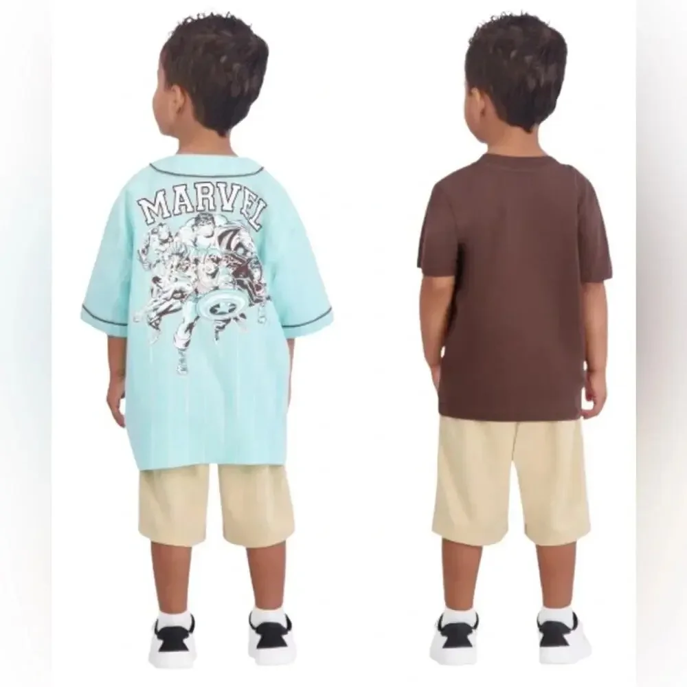 Marvel Boy's Jersey Shirt Tee Shorts Set Size 2T NWT